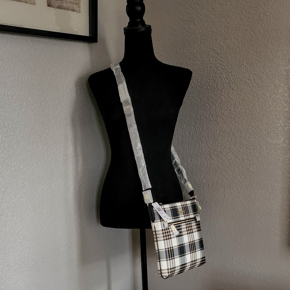 Rowan File Bag With Garden Plaid Print